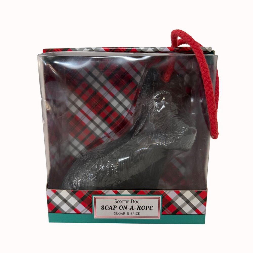 Scottie Dog Bath Soap On A Rope Sugar Spice Scent Shower Decorative Guy Gift